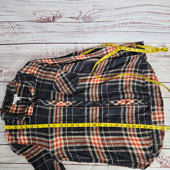 Beach Lunch Lounge Women Charley Top L Plaid Button Shirt Earthy Castlerock NWT - Picture 10 of 12